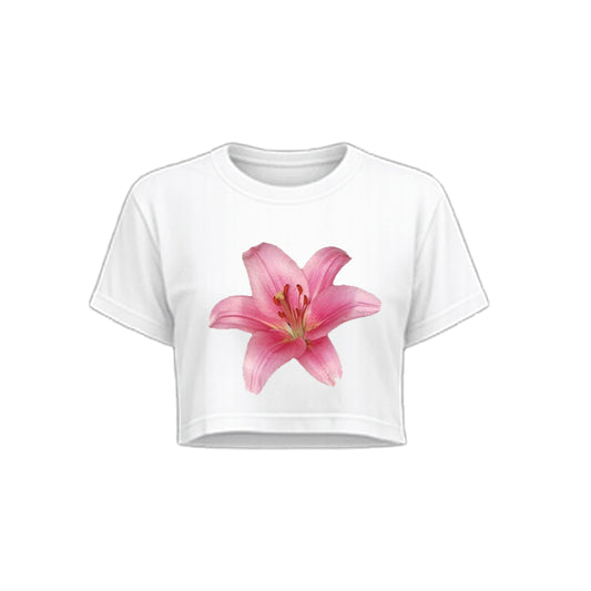  Pink Lily Crop T-Shirt